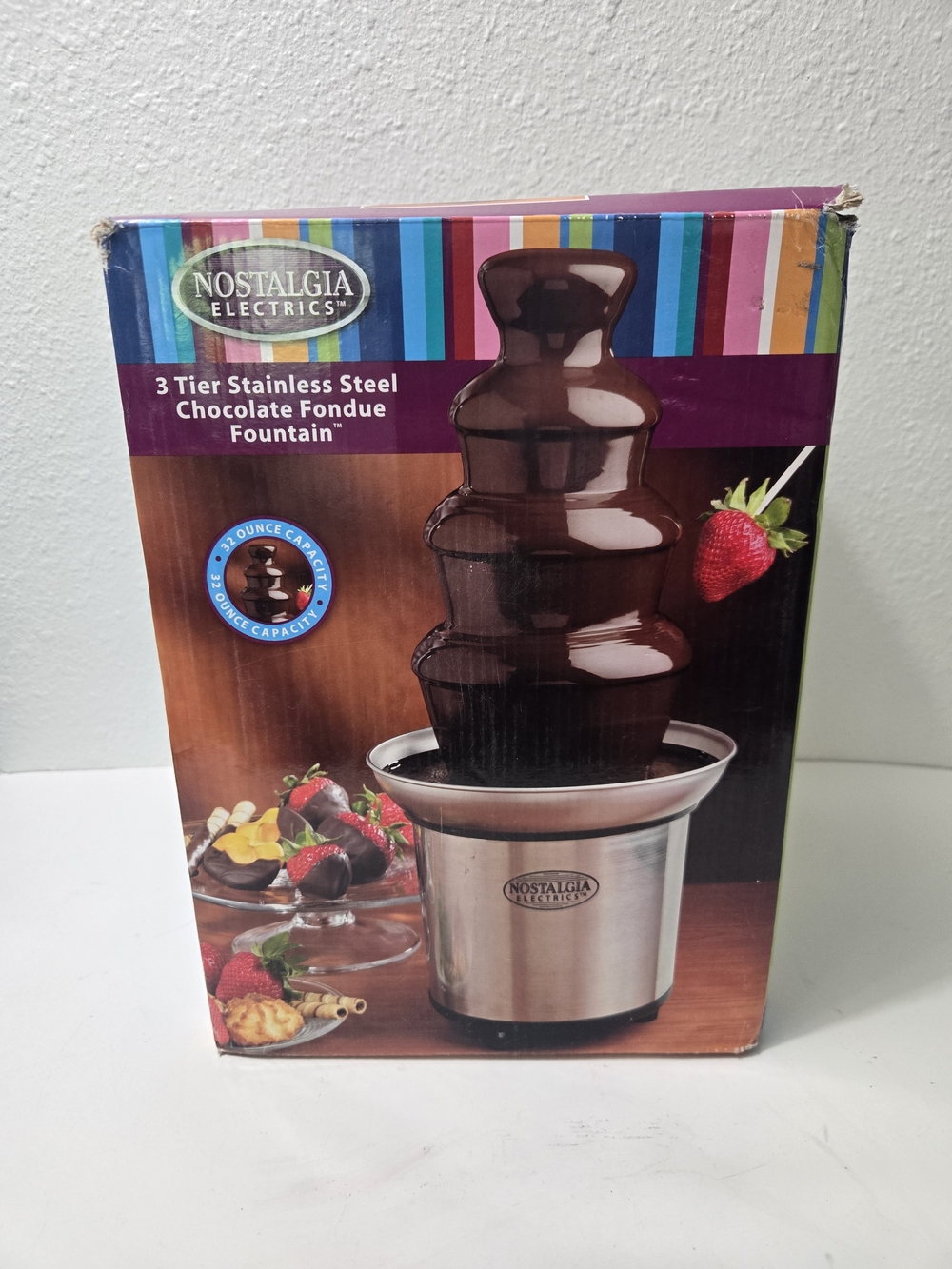 Nostalgia Stainless Steel 3-Tier Chocolate Fondue Fountain - Brown & Silver